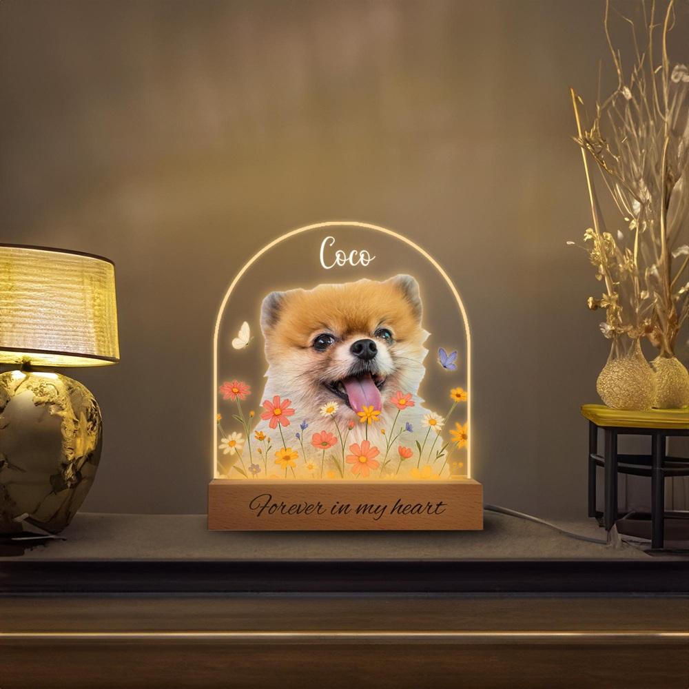 Individuelles Herzförmiges Gedenkstück für Hunde, damit Hundebesitzer Haustiermemoiren schätzen können, Bildplakette, Personalisierter Acryl-Fotorahmen