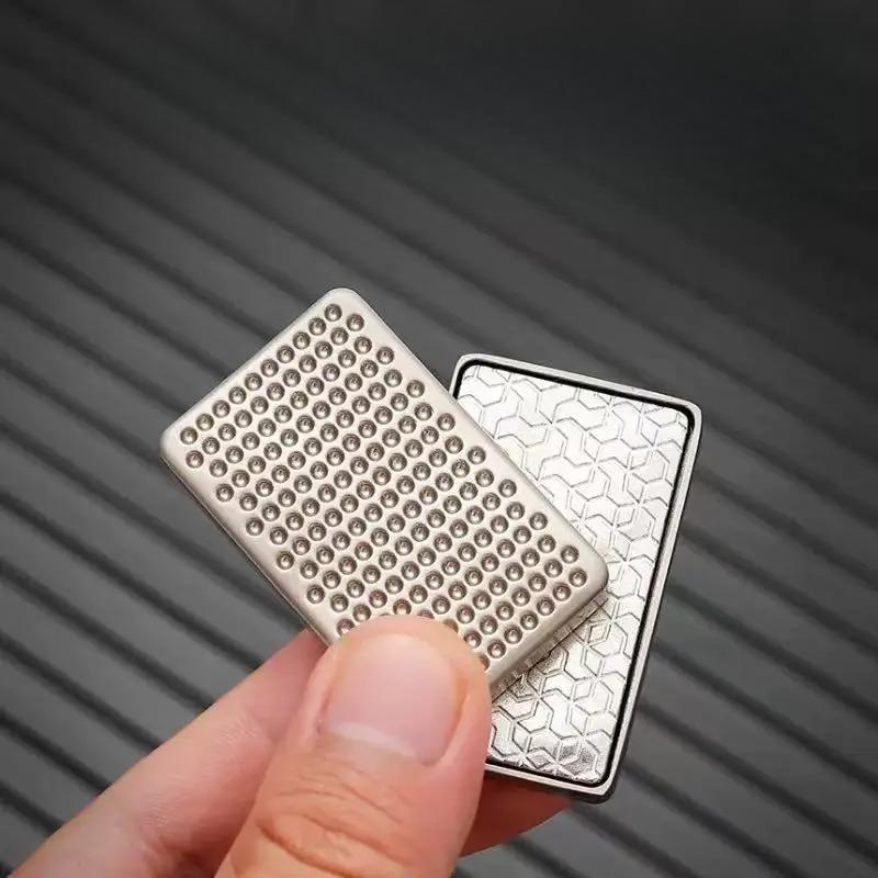 Metal Mechanical Slider Fidget Magnetic Push Card Honeycomb Pushing Plate Haptic Coin EDC Relieve Stress Relief Toy Anti Anxiety