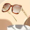 Brand Designer Oversized Square Sunglasses Women Men Stylish Metal Chain-Link Gradient Lens Sun Glasses for Ladies Driving Shade
