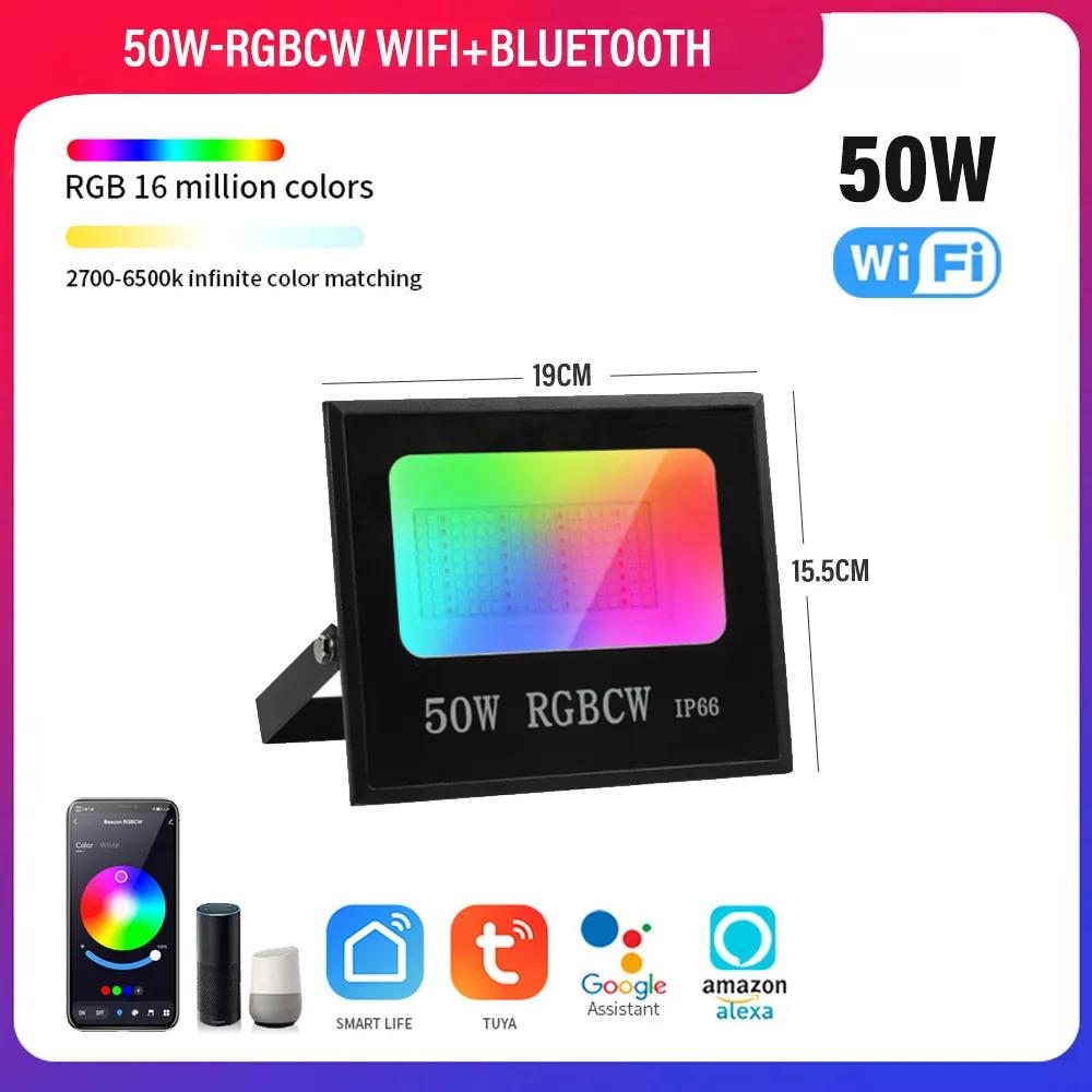 RGB LED Floodlight Reflector Outdoor Lighting 220V 30W 50W 100W Waterproof Spotlight Lamps Landscape Lighting Xmas Decoration