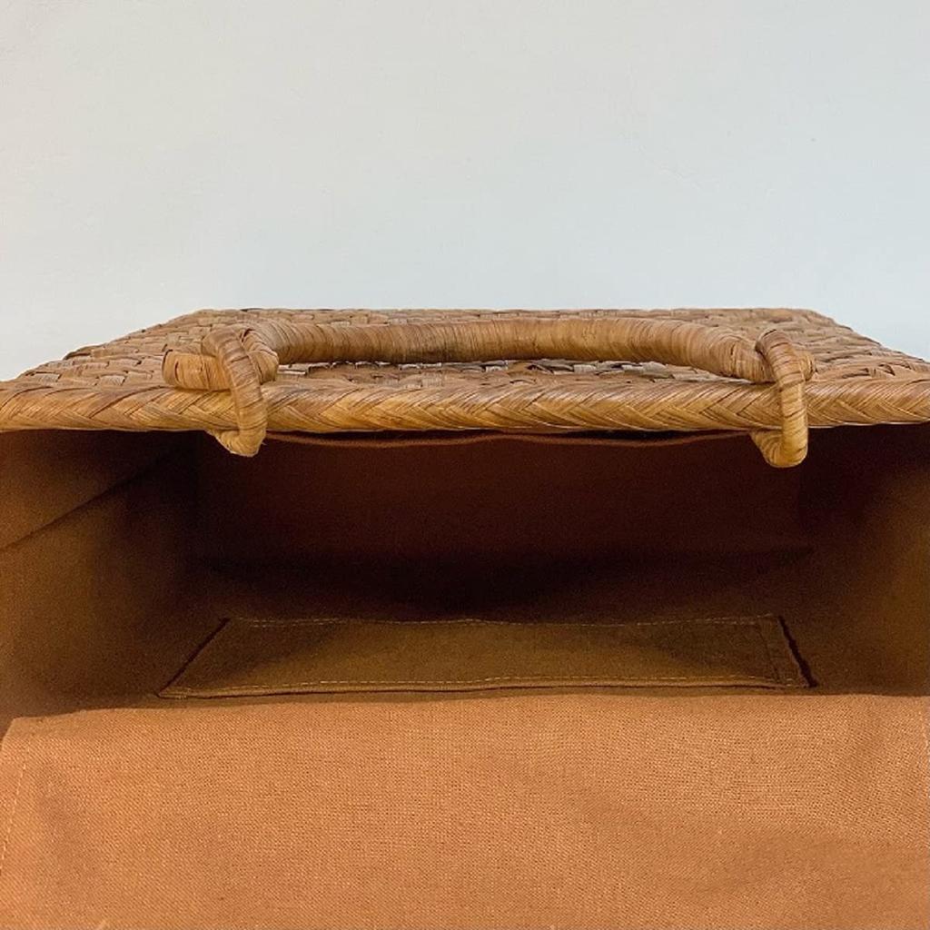 Basket Bag Handmade Wild Grape Bag Basket Bag Tote Bag with Inner Fabric 31cm X Height 24cm X Depth Stylish Japanese Style Kimono Yukata Clothes [Wild