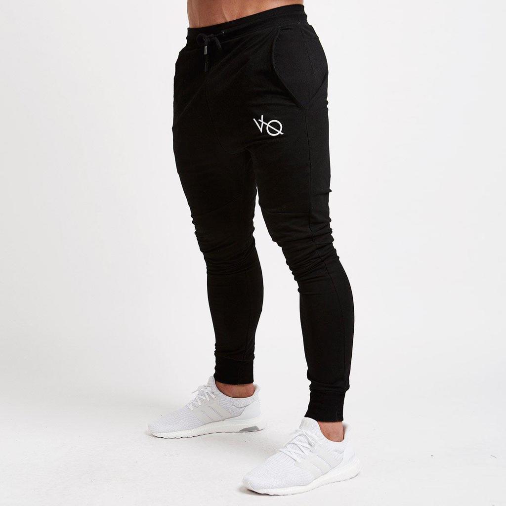 Męskie Wiosenno-Jesienne Spodnie Slim Fit Fitness Długie Spodnie Bawełna Stretch Sportowe Spodnie do Biegania