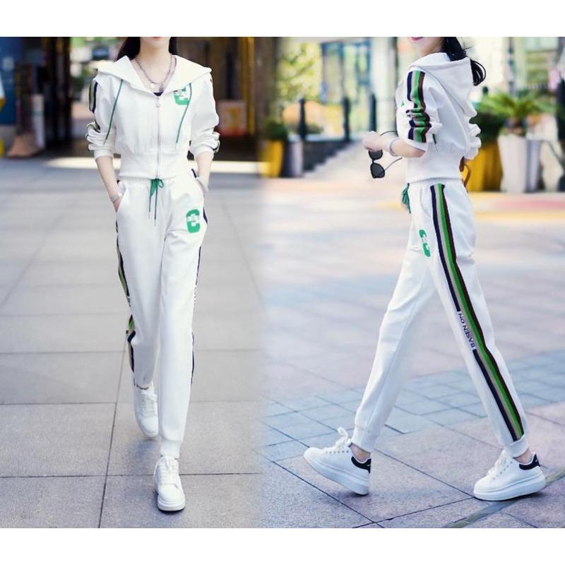 Fashionable Suit Pants for Women In Summer, Korean Style Casual Hooded Sports Suit, Fashionable, Age-reducing and Slimming Two-piece Set