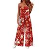 Women's Casual Sleeveless Cotton Jumpsuit with Christmas Print for Holiday Parties and Everyday Wear