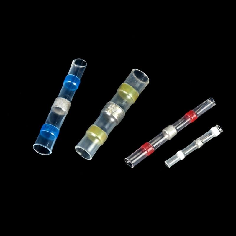 Set of 50pcs/100pcs Heat Shrink Butt Connectors Assortment Color Box Packed Low Temperature Soldering Wire Terminals