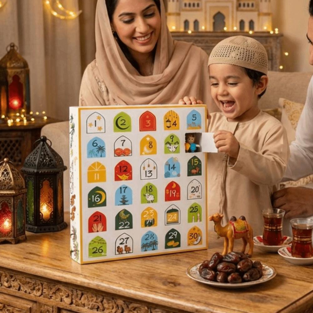 Paper Ramadan Advent Calendar Box 30 Empty Grid Gift Packaging Box Surprise Gift Box  Eid Party