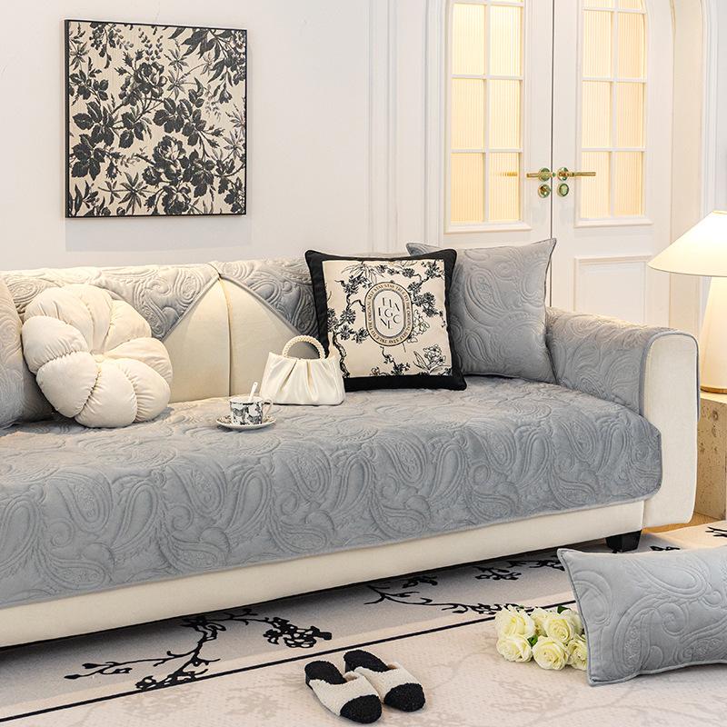 Sofa Cushion Four Seasons Universal Sofa Cushion Crystal Velvet Non-Slip Sofa Cover Cover Towel