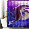 Waterproof Shower  Curtain 180*180cm Dolphin Print Bathroom Curtain With Hooks