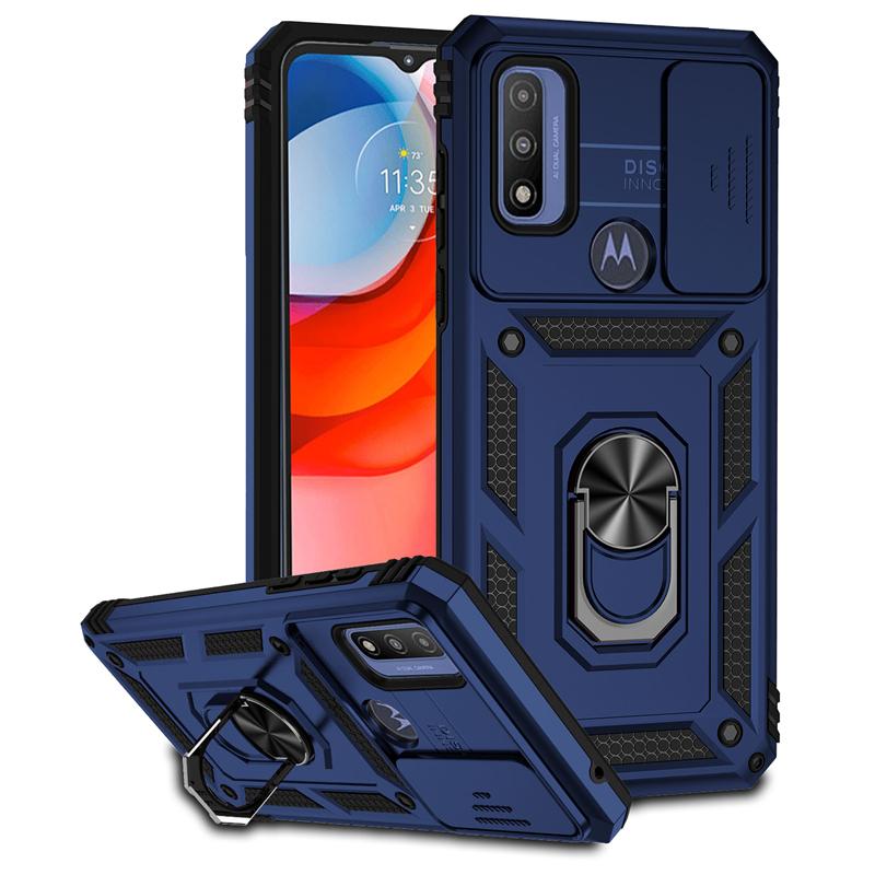 For Motorola Moto G Play 2023 Case Slide Lens Shockproof Armor Phone Case For Motorola G Pure G Power 2022 Ring Stand Back Cover