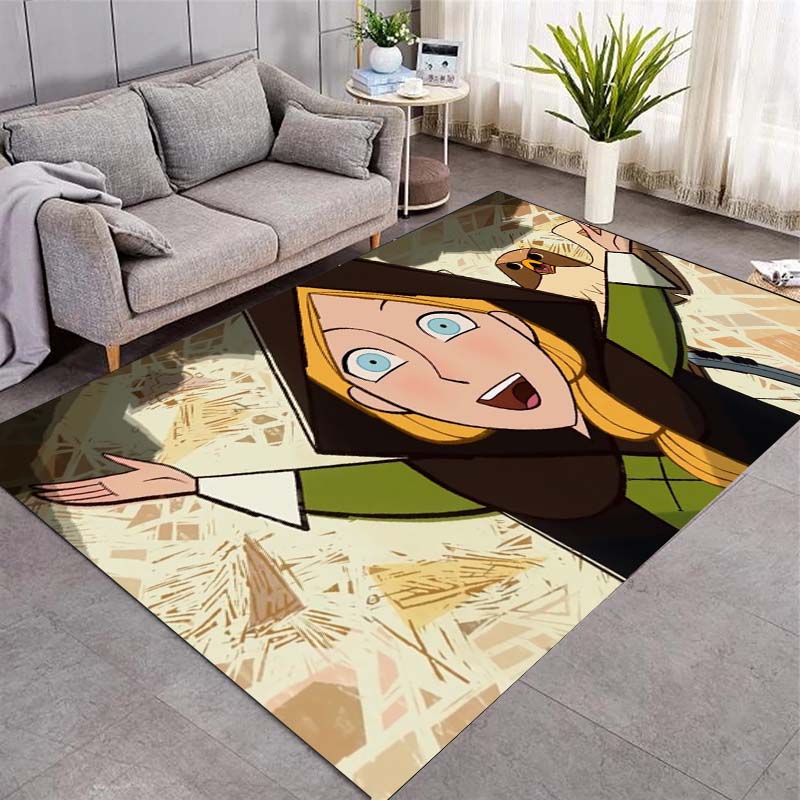 Wolfwalkers Cartoon Girl Owl Anti-slip Flannel Rug Fantasy Anime Floor Doormat Soft Carpet Bedroom Living Room Gift For Movie Fans