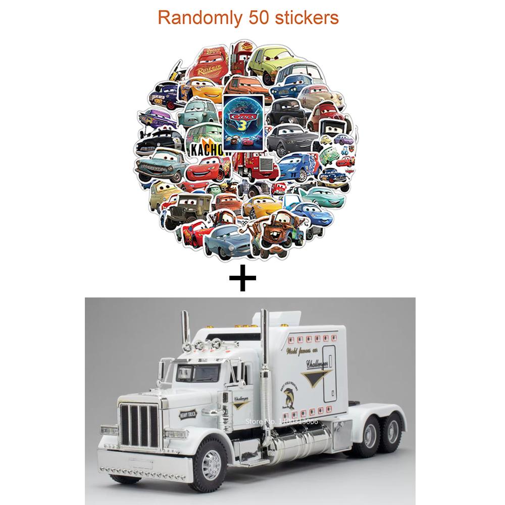 1:24 Peterbilt 389 Toys Alloy Cars Diecast Models with Light Music Pull Back Vehicle 3 Doors Opened Miniature Car for Boys Gifts