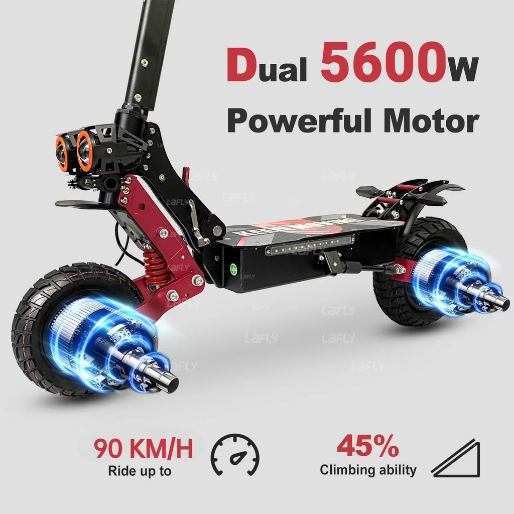 2025 Heißer Verkauf ZonDoo ZO01 plus 5600W60V33AH Doppelmotor Offroad Elektroroller, Typ C Vollfederung Schnelle Geschwindigkeit 65KMH 45MPH