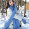 Tassel Plaid Wool Scarf Mohair Long Shawl Elegant Winter Cashmere Scarves  Student