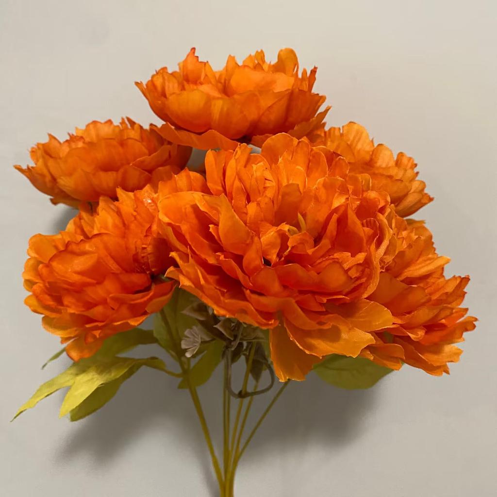 7-Head Peony Artificial Flower Bouquet for Weddings, Home Décor, and Photography