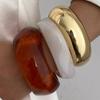 Ingemark 3 Styles Y2K Boho Chunky Resin Acrylic Bangles for Women On Hand Punk Charm Wide Bracelets Grunge Jewelry Pulseras New