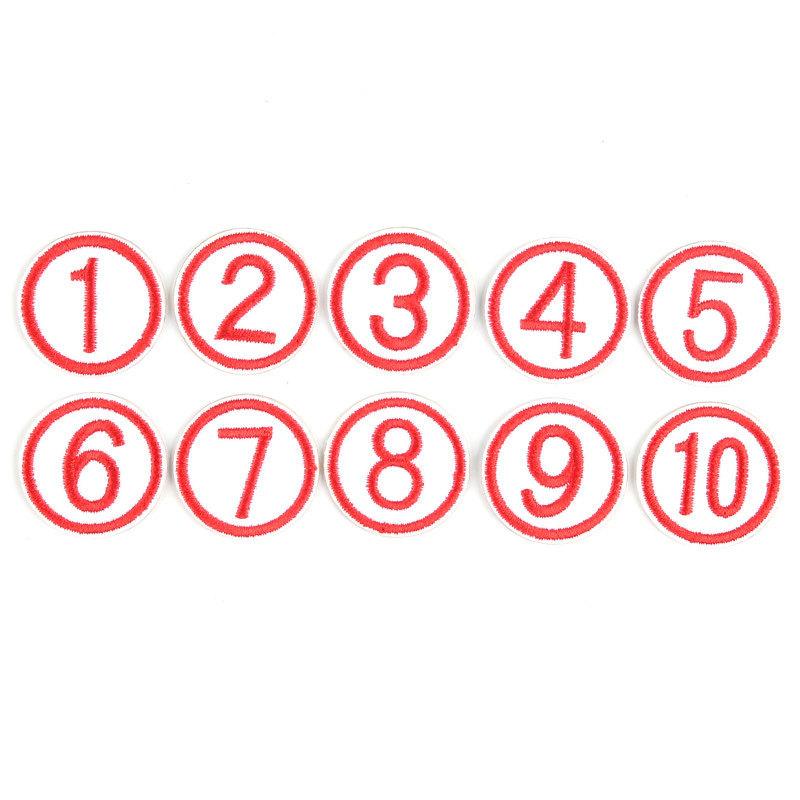 Digitaler Stoffaufkleber Zahlenaufnäher Kindergarten Schulmarke Markierung Wärmeübertragungsaufkleber Kleidung Hosen Löcher Stickerei-Aufkleber Klein