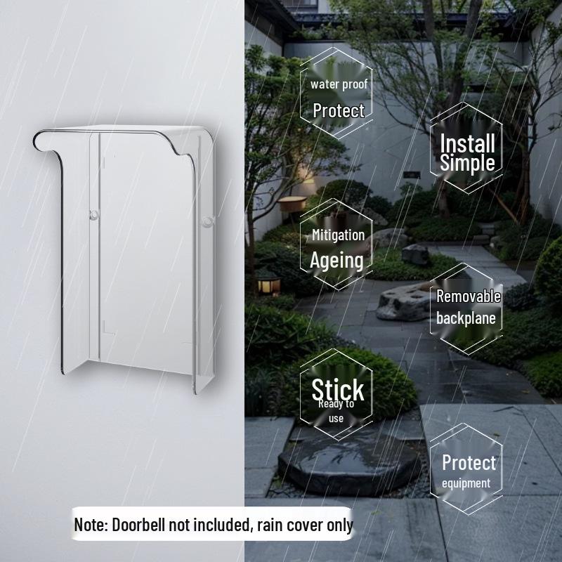 Large Waterproof Cover for Video Doorbell - PC Material, Rain-Resistant 