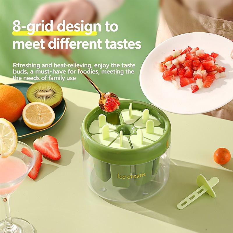 8 Holes Easy Release Ice Molds, Diy Popsicle Maker With Quick Freezing Technology For Home Ice Bars, Homemade Ice Cream Mold