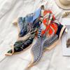Women's Korean Style Retro Printed Imitation Silk Scarf for Professional and Casual Use