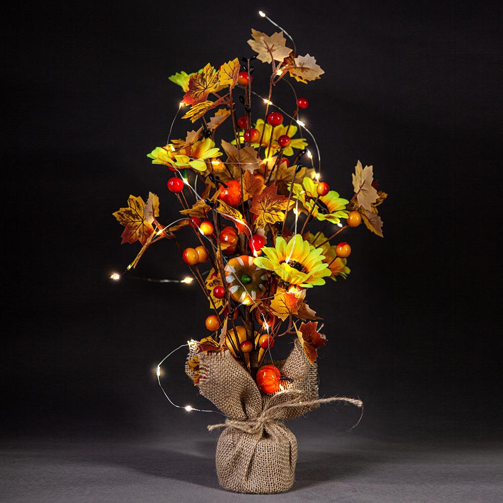 Led Maple Harvest Thanksgiving Tree Lights Christmas Garden Landscape Interior Decoration Battery Lights