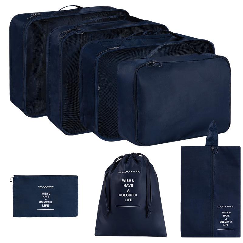 7 Pcs/Set Travel Organizer Storage Bags Suitcase Packing Cubes Set Cases Portable Luggage Clothes Shoe Tidy Pouch Folding