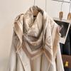 Korean Version Of Iris Printing Large Square Towel Thickened Double-Sided Imitation Cashmere Decoration Cape To Keep Warm And Keep Out The Cold