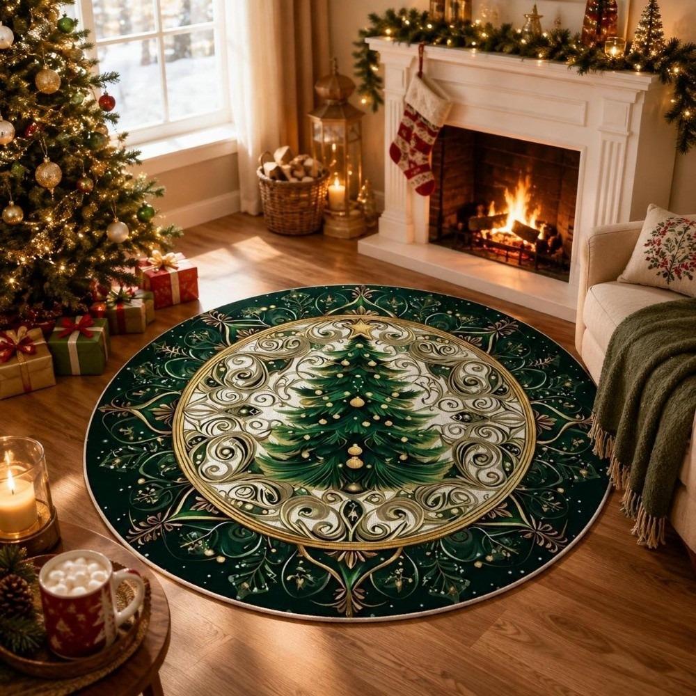 2D Flat Printed Christmas Rug Reindeer Xmas Home Decor Christmas Doormat Festive Occasion