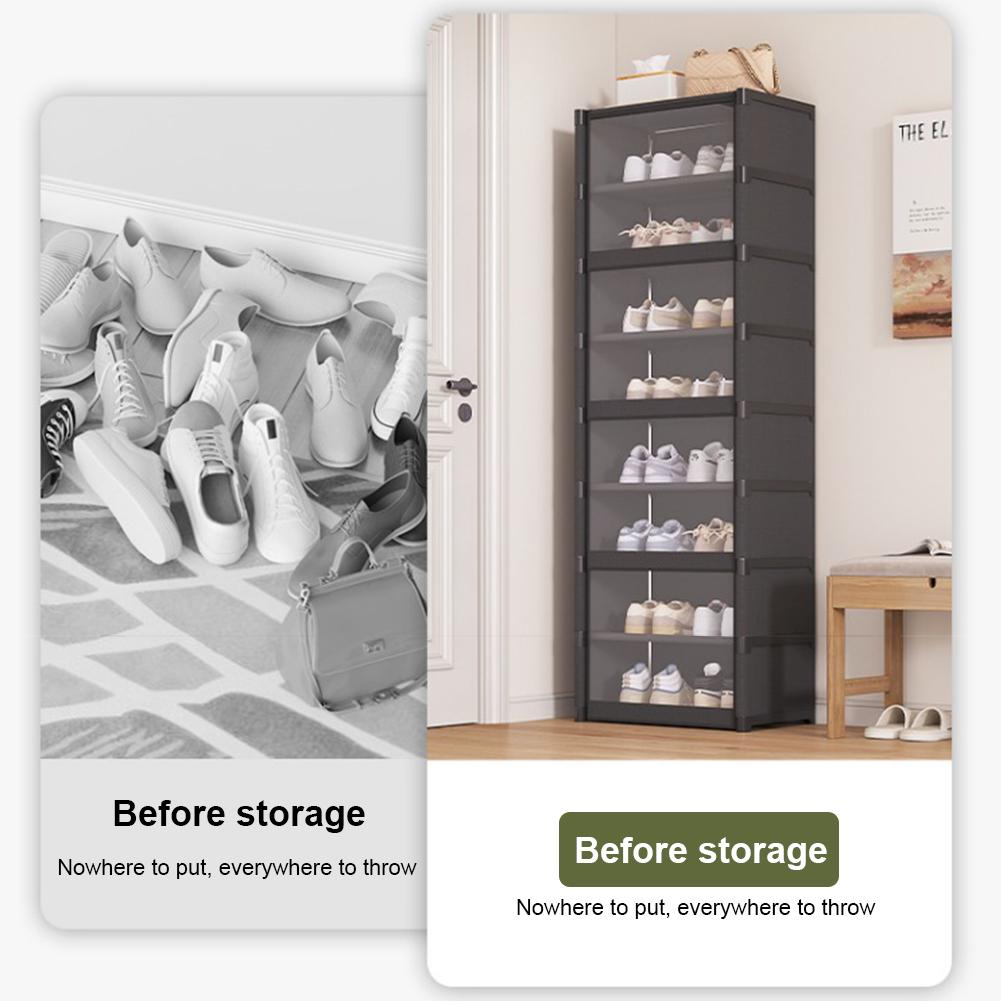 9-stöckige Schuhaufbewahrung fasst 18 Paar Schuhe Schuhregal Organizer Vertikaler schmaler Schuhregal-Organizer Schuhständer Halter für Schrank Eingangsbereich