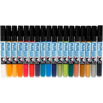 Acrylic Paint Pens - Plus Color - 18 Pcs - 1-2 Mm Tip - Multicolor - Mixed