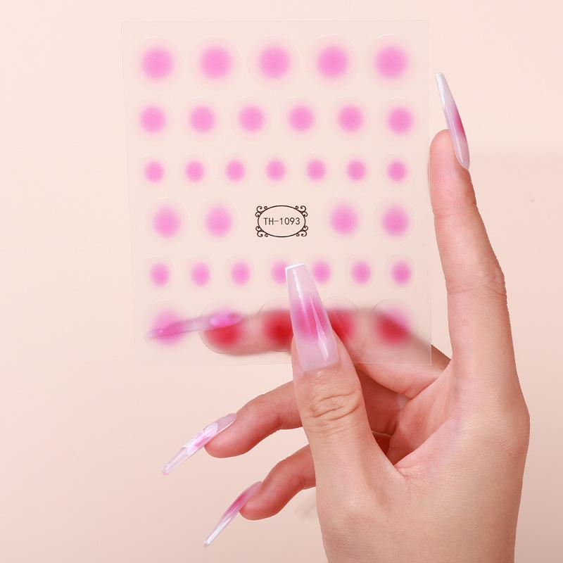 Blush Nail Art Sticker DIY Pink Polka Dot Nail Art Decal Nail Accessories