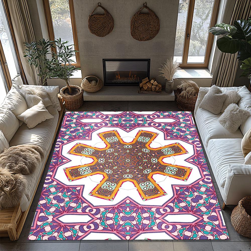 Decorative Persian Area Rug Vintage Bohemian Carpet Non Slip Floor Mat Modern Home Decor Washable Entryway Rug Tribal Pattern Li