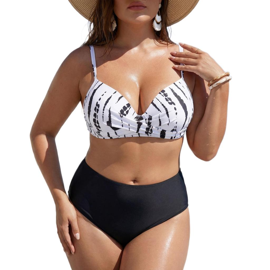 2026 Plus Size European & American Three-Piece Beach Cover-Up Swimsuit for Women