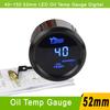 DRAGON GAUGE 52mm Oil Temp Gauge Blue LED 40~150 Centigrade Temperature Car Meter Black Shell 12V Digital Display Mroil
