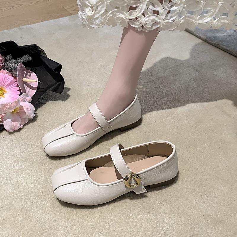 Fashion Shallow French Single Shoes 2025 New Women's Versatile Square Toe Soft Sole Fashion One Word Mary Jane Shoes