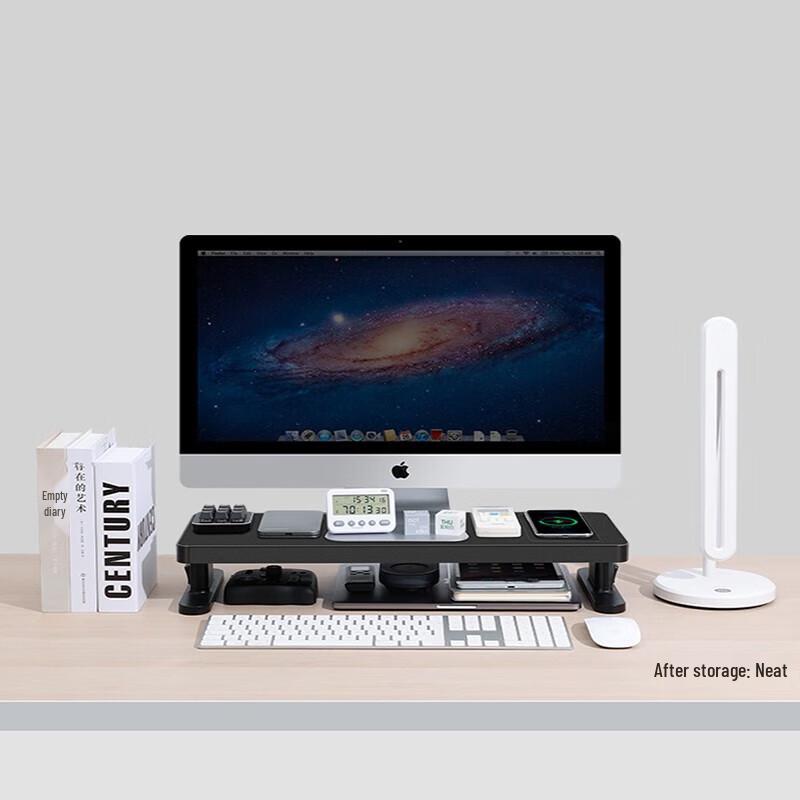 Adjustable Monitor Riser with Storage