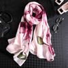 Large Luxury Silk Scarf Print Flower Headscarf Fashion Women Hijab Shawls  Headkerchief