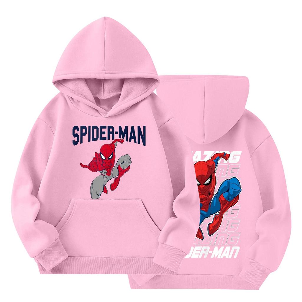 Kids Loose Fit Long Sleeve -Lined Pullover Hoodie with Graphic Print