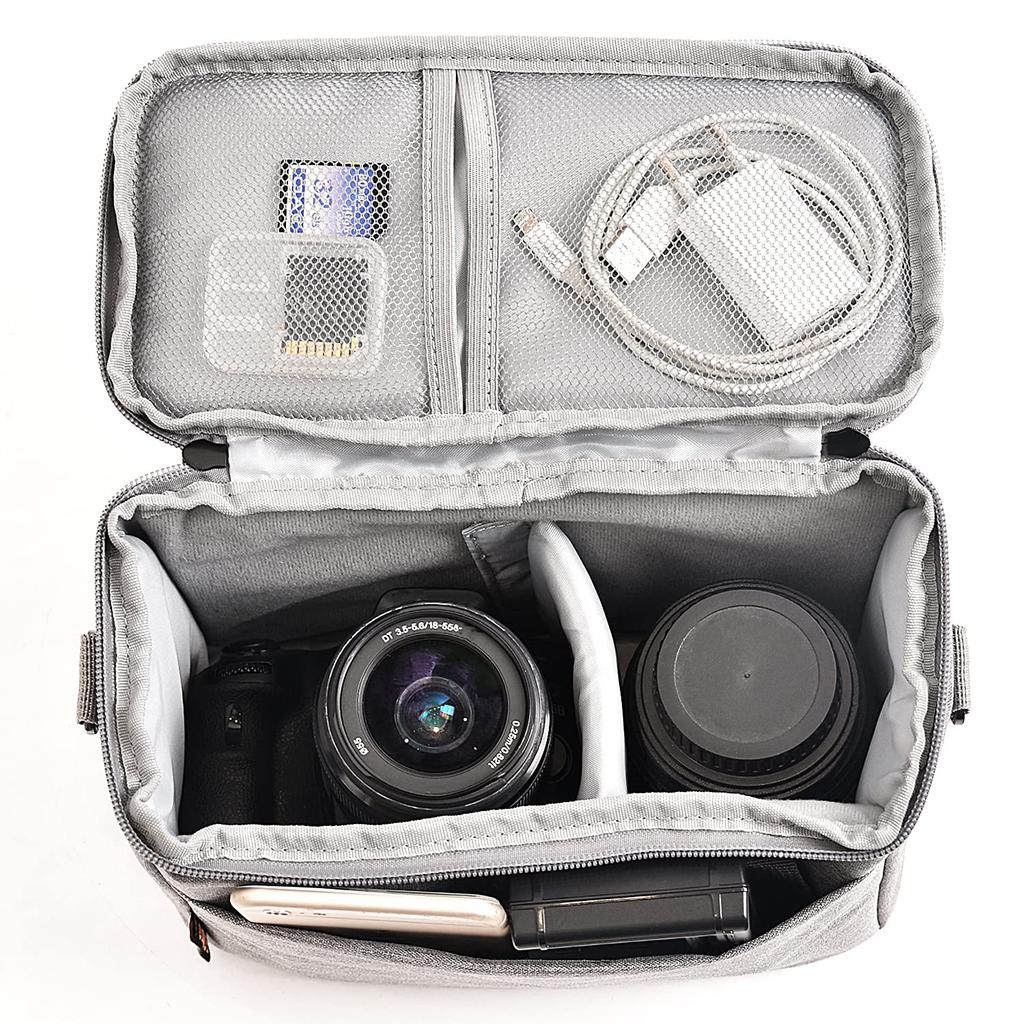 FOSOTO SLR Camera Shoulder Case for Canon EOS PowerShot Sony Nikon Coolpix and Waterproof Nylon with Rain Stylish Everyday Bag for Camera Storage Bag,