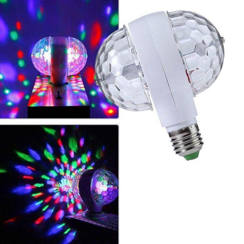Doubleheaded E27 6w Led Ball Stage Rgb Light Bulb Rotating Lamp Ktv Party Disco