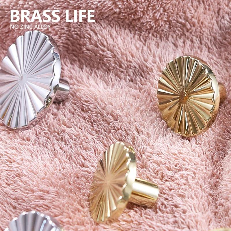 BRASSLIFE Ronde Messing Goud Meubelhandgrepen Voor Lades Badkamer Keuken Opbergkast Trekkers Kledingkast Schoenenkast Deurknop