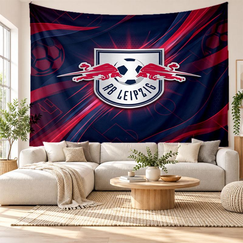 RB Leipzig Football Wall Tapestry, Soft Fabric Wall Hanging, Decorative Backdrop For Bedroom Home Wall Art