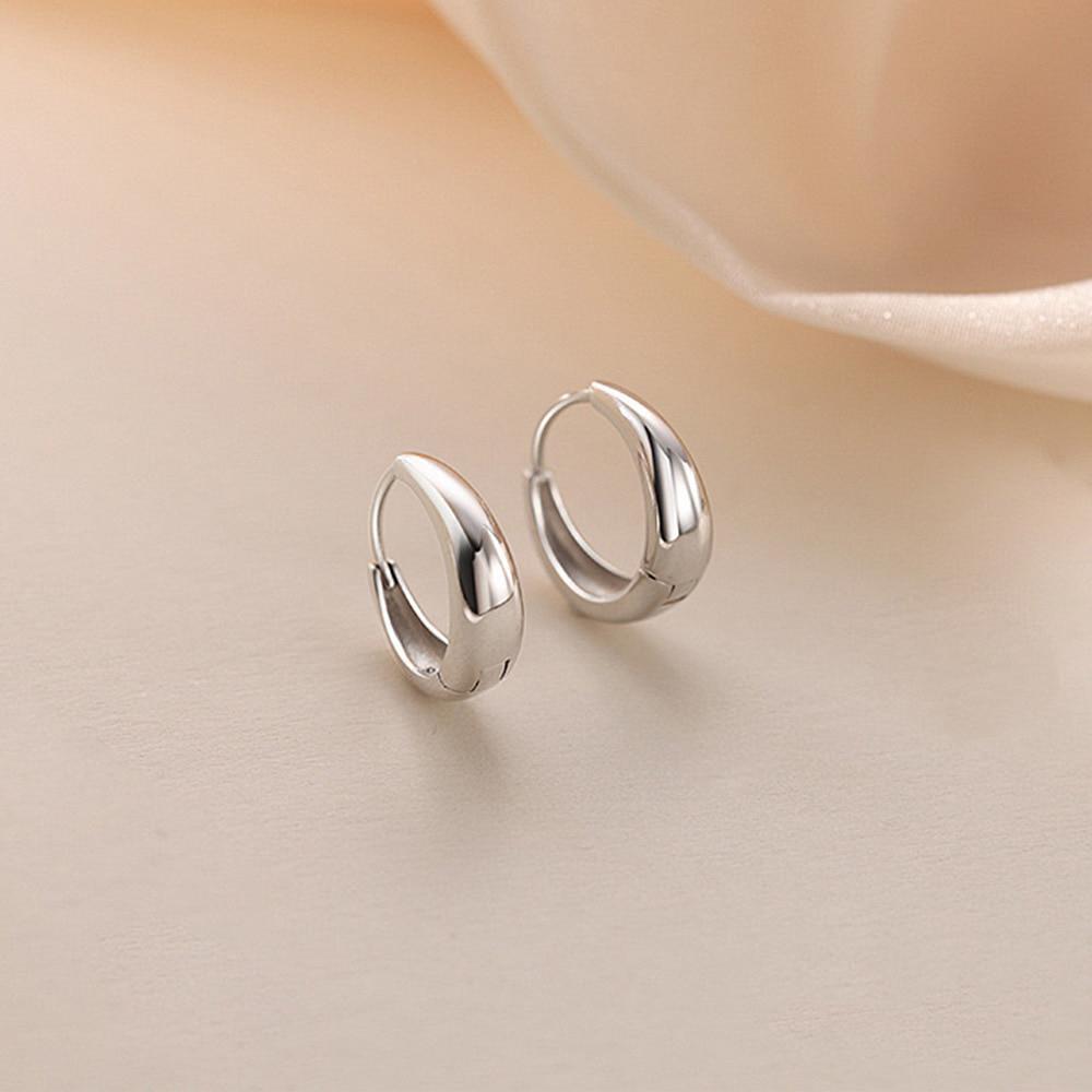 Women's Daily Chic Big Bold Simple Silver Mini Hoop Earrings