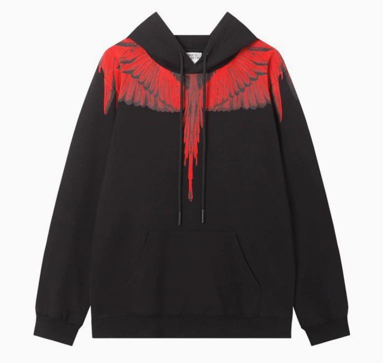 Felpa con cappuccio Marcelo Trendy Feathered Wings: Felpa girocollo unisex con motivo a fulmini e serpenti multicolore Phantom Wings.
