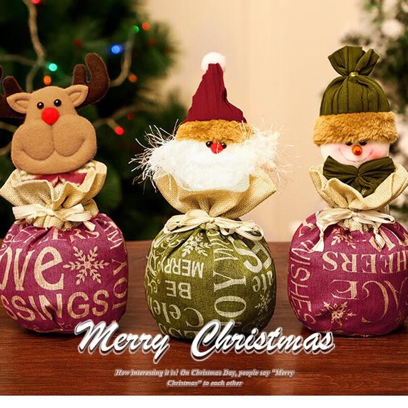 Тканевые подарочные пакеты на Рождество (3-Pack)