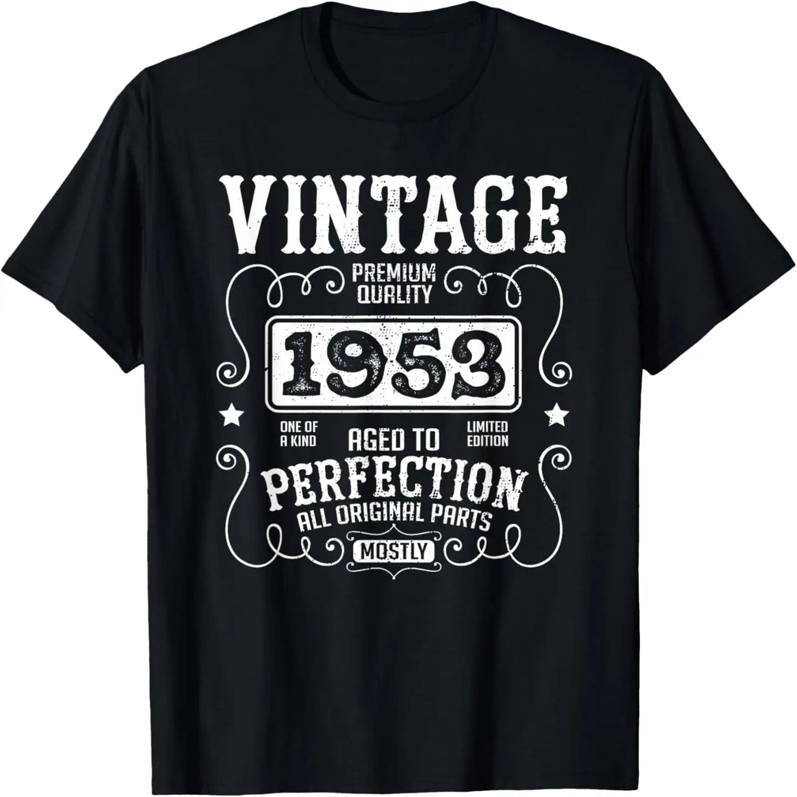 VINTAGE 1953 Funny Birth Year Birthday Sarcastic Quote Retro T-Shirt S