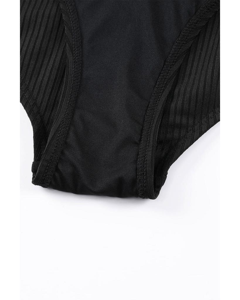 Azura Exchange Ribbed Knit One Piece Swimsuit with Adjustable Straps