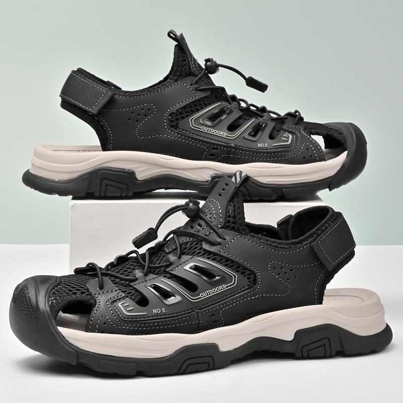 Fashion Beach Cool Man Luxury Sandals Fashion Outdoor Flats Comfortable Man Sandals Lace-Up Men Walking Shoe Hollow Out Mens Mesh Shoes