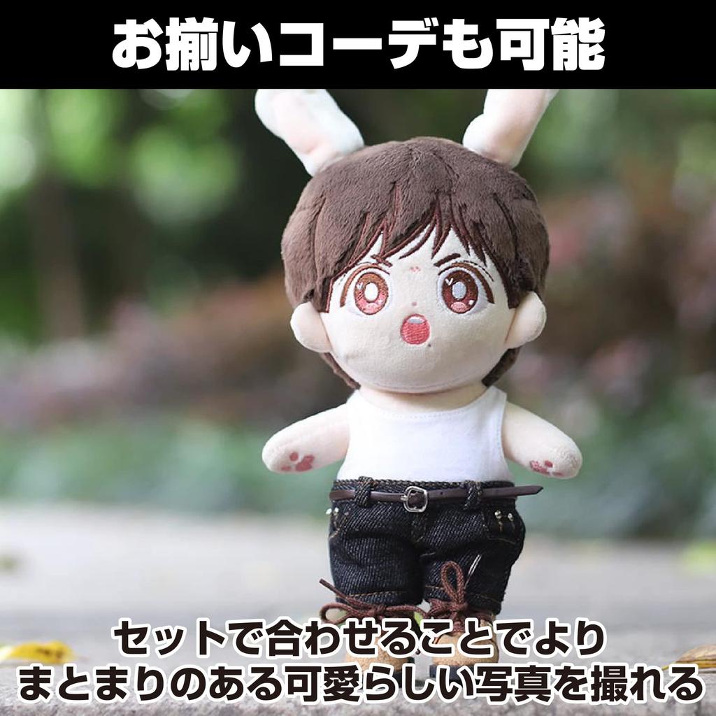 Felimoa Doll Clothes 20cm Plain Tank Top Clothes Set of 4 Approx. T-shirt