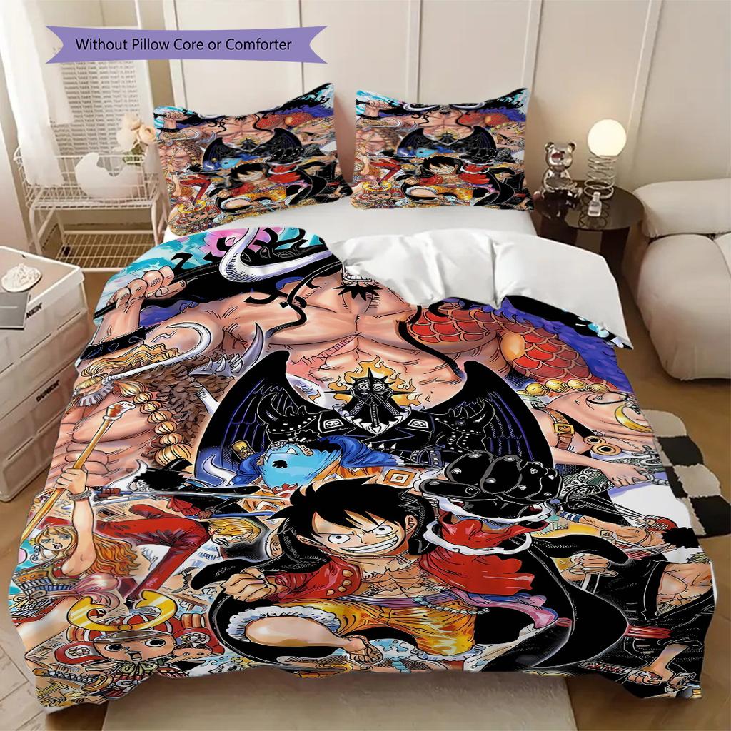 Anime One Piece Puzzle Soft Comfortable Duvet Cover, Children's Bedding Set Gift, Various Sizes Available LXR168