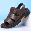 Fashion Sandals for Men High Quality Cowhide Leather Sandals Fashion Casual Beach Shoes Summer Peep Toe Men Flat Sandals Chanclas Hombre